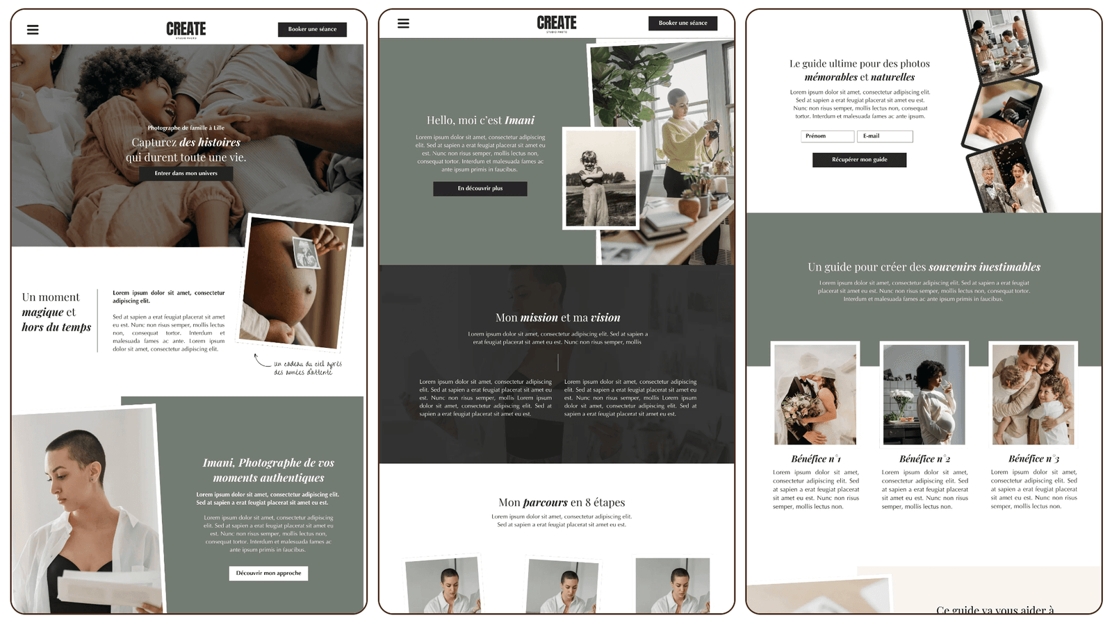 aperçu du modèle de site Imani conçu pour les photographes
